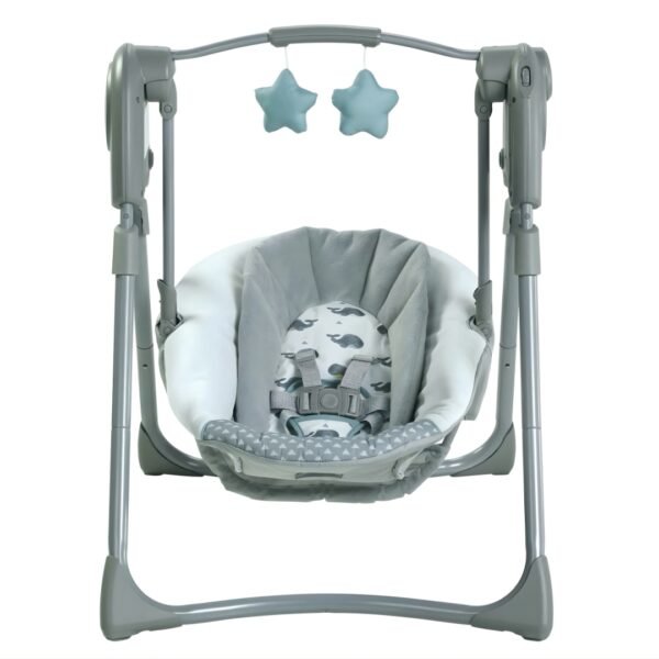 Elegant Baby Electric Swing with Soft Cushion Seat and Hanging Star Toys